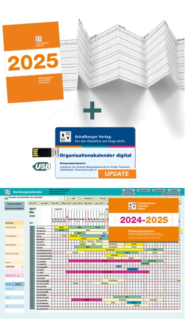 Abbildung von Organisationskalender 2025 Papier und digital