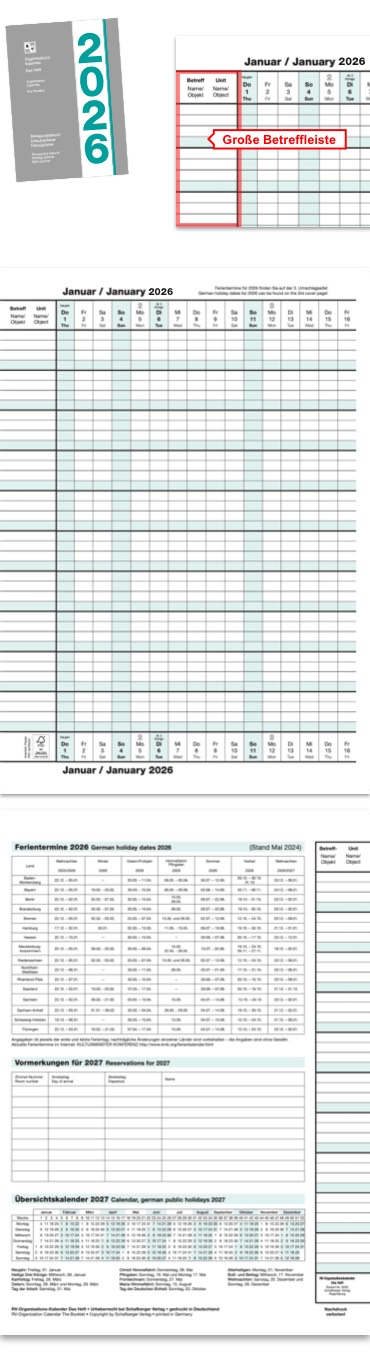 Abbildung von Organisationskalender 2026 Das Heft