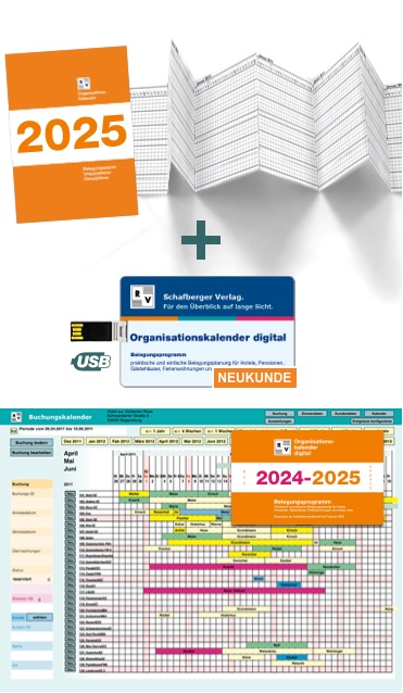 Abbildung von Organisationskalender 2025 Papier und digital