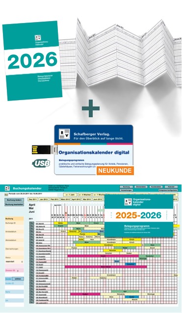 Abbildung von Organisationskalender 2026 Papier und digital